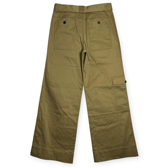 NEW Proenza Schouler White Label Cotton Twill Cargo Pants SIZE 6 Khaki Green NWT - Picture 4 of 16